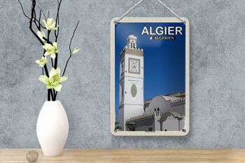 Panneau de voyage en étain, 12x18cm, alger, algérie, mosquée El Jdid 4