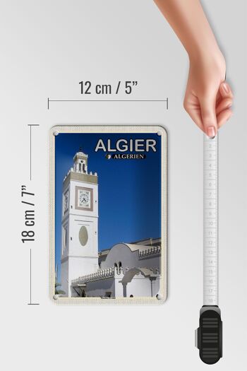 Panneau de voyage en étain, 12x18cm, alger, algérie, mosquée El Jdid 5