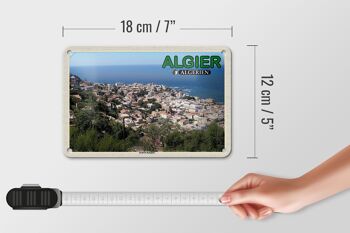 Panneau de voyage en étain, 18x12cm, panneau de Bologhine du district d'alger et d'algérie 5