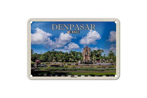 Blechschild Reise 18x12cm DENPASAR Bali Tempelanlage Wanddeko Schild