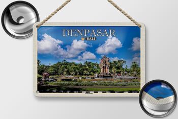 Panneau de voyage en étain 18x12cm, panneau de décoration murale complexe du temple de Bali DENPASAR 2