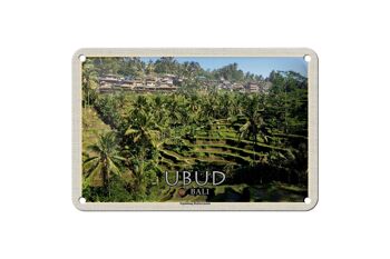Panneau de voyage en étain, 18x12cm, panneau de terrasses de riz Ubud Bali Tegalalang 1