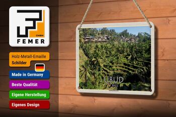 Panneau de voyage en étain, 18x12cm, panneau de terrasses de riz Ubud Bali Tegalalang 3