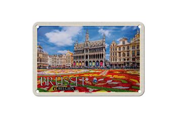 Panneau décoratif de voyage en étain, 18x12cm, bruxelles, belgique, Grand Place 1