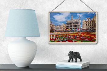 Panneau décoratif de voyage en étain, 18x12cm, bruxelles, belgique, Grand Place 4