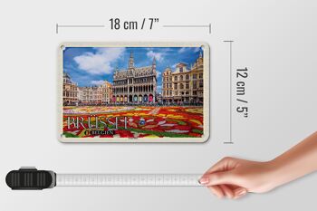 Panneau décoratif de voyage en étain, 18x12cm, bruxelles, belgique, Grand Place 5