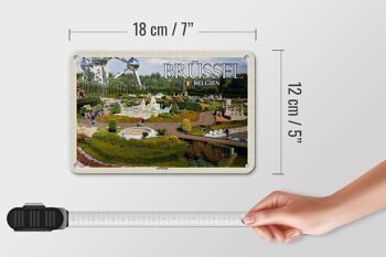 Panneau de voyage en étain, 18x12cm, bruxelles, belgique, Mini panneau décoratif européen 5