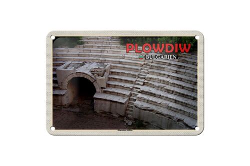 Blechschild Reise 18x12cm Plowdiw Bulgarien Römisches Stadion Schild