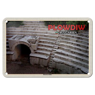 Targa in metallo da viaggio 18x12 cm Plovdiv Bulgaria Cartello dello stadio romano