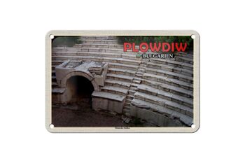 Panneau de voyage en étain, 18x12cm, signe du stade romain de Plovdiv, bulgarie 1