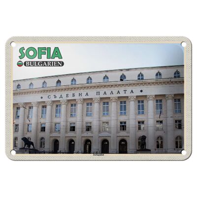 Targa in metallo da viaggio 18x12 cm Sofia Bulgaria Palazzo di Giustizia Targa decorativa