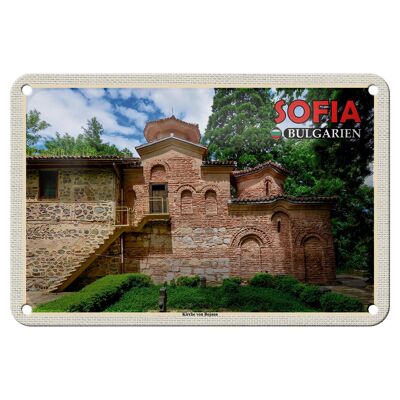 Tin Sign Travel 18x12cm Sofia Bulgaria Church of Bojana Sign