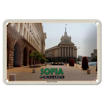 Tin Sign Travel 18x12cm Sofia Bulgaria Council of Ministers Building Sign