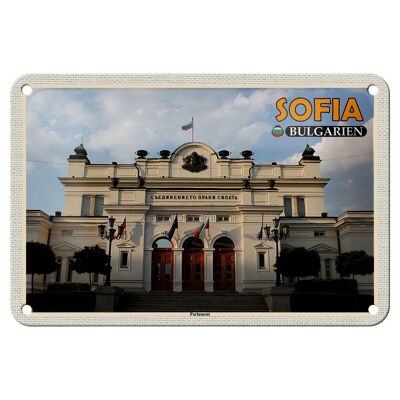 Targa in metallo da viaggio 18x12 cm Sofia Bulgaria Parlamento regalo