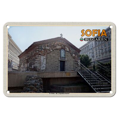 Tin Sign Travel 18x12cm Sofia Bulgaria Sv Petka Buried Church