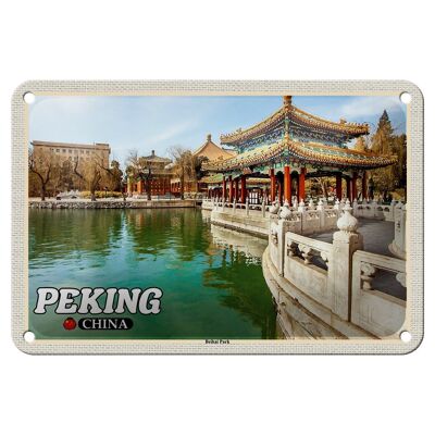 Blechschild Reise 18x12cm Peking China Beihai Park Wanddeko Schild