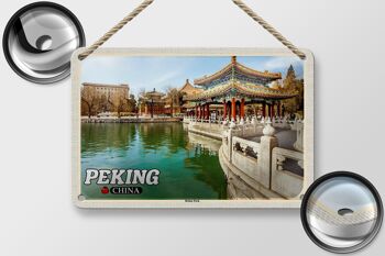 Panneau de voyage en étain, 18x12cm, panneau de décoration murale du parc Beihai, pékin, chine 2