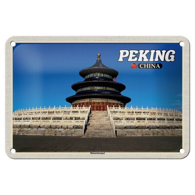 Targa in metallo da viaggio 18x12 cm Pechino Cina Tempio del Cielo Targa regalo