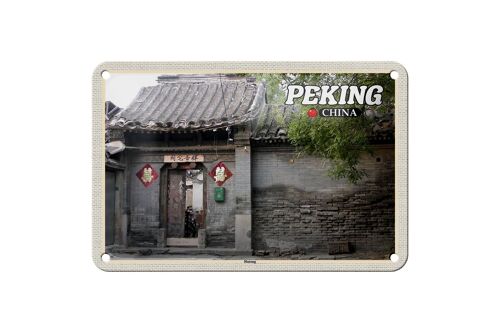 Blechschild Reise 18x12cm Peking China Hutong Geschenk Deko Schild