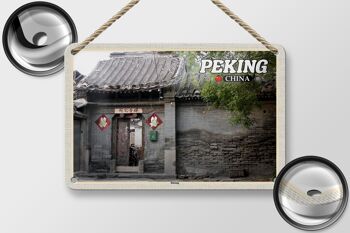 Panneau de voyage en étain, 18x12cm, panneau décoratif, cadeau Hutong de pékin, chine 2