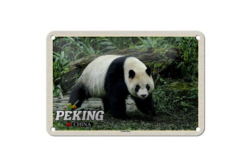 Blechschild Reise 18x12cm Peking China Panda Haus Geschenk Schild
