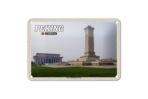 Blechschild Reise 18x12cm Peking China Platz Himmlischen Friedens