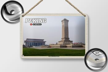 Panneau de voyage en étain, 18x12cm, pékin, Chine, place Tiananmen 2