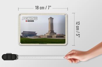 Panneau de voyage en étain, 18x12cm, pékin, Chine, place Tiananmen 5