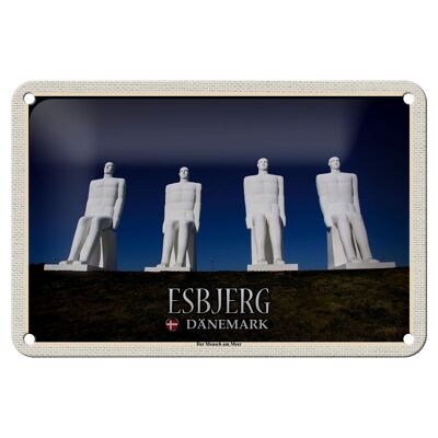 Blechschild Reise 18x12cm Esbjerg Dänemark Der Mensch am Meer Schild