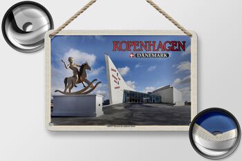 Panneau de voyage en étain, 18x12cm, panneau décoratif du musée ARKEN de copenhague, danemark 2