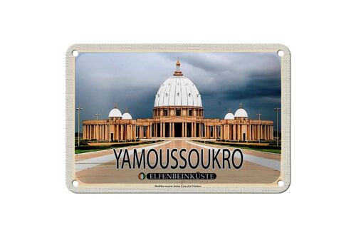 Blechschild Reise 18x12cm Yamoussoukro Elfenbeinküste Basilika Deko