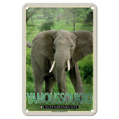 Cartel de chapa viaje 12x18cm Parque Nacional Yamoussoukro Costa de Marfil