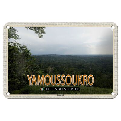 Cartel de chapa viaje 18x12cm Selva tropical de Yamoussoukro, Costa de Marfil