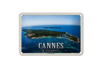 Plaque en tôle Voyage 18x12cm Cannes France Ile Sainte-Marguerite 1