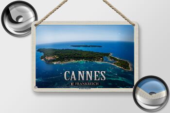 Plaque en tôle Voyage 18x12cm Cannes France Ile Sainte-Marguerite 2