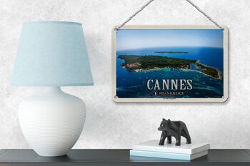 Plaque en tôle Voyage 18x12cm Cannes France Ile Sainte-Marguerite 4