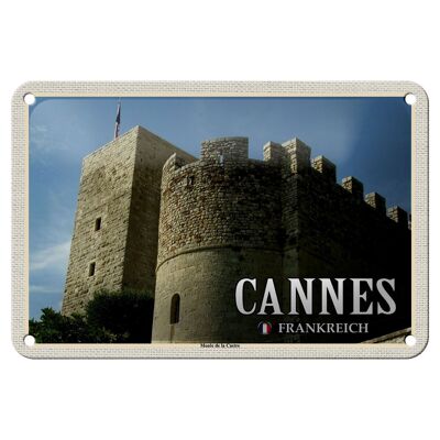Blechschild Reise 18x12cm Cannes Frankreich Musée Castre Schild