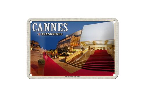 Blechschild Reise 18x12cm Cannes Frankreich Palais Festivals Congrès