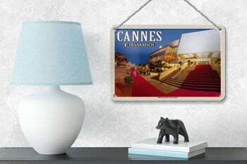 Plaque en tôle Voyage 18x12cm Cannes France Palais Festivals Congrès 4