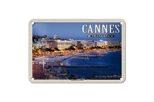 Blechschild Reise 18x12cm Cannes Frankreich Promenade la Croisette