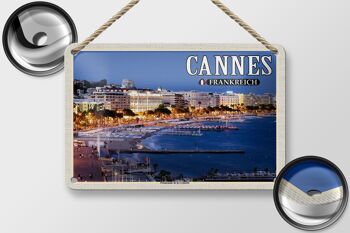 Plaque en tôle Voyage 18x12cm Cannes France Promenade la Croisette 2