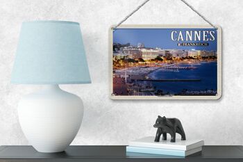 Plaque en tôle Voyage 18x12cm Cannes France Promenade la Croisette 4