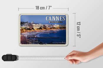 Plaque en tôle Voyage 18x12cm Cannes France Promenade la Croisette 5