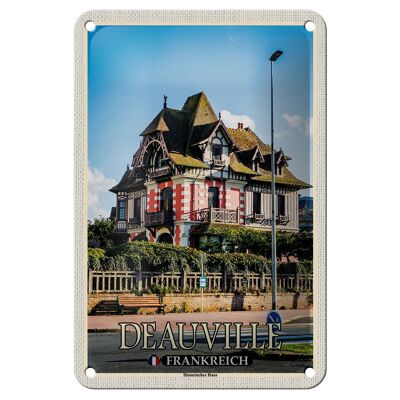 Tin Sign Travel 12x18cm Deauville France Historic House