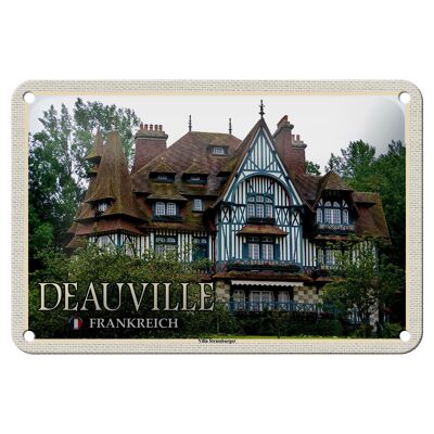 Blechschild Reise 18x12cm Deauville Frankreich Villa Strassburger