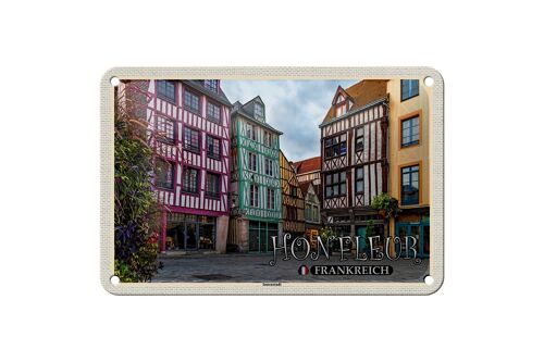 Blechschild Reise 18x12cm Honfleur Frankreich Innenstadt Deko Schild