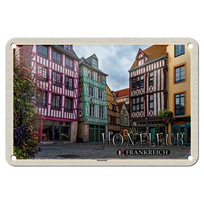 Cartel de chapa de viaje, 18x12cm, Honfleur, Francia, centro, cartel decorativo