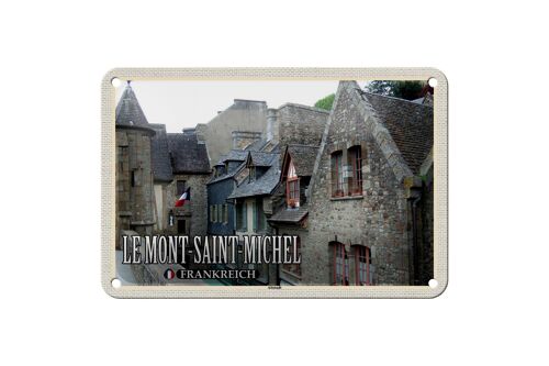 Blechschild Reise 18x12cm Le Mont-Saint-Michel Frankreich Altstadt