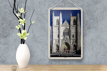 Panneau de voyage en étain 12x18cm, panneau décoratif de la cathédrale de Nantes, France 4