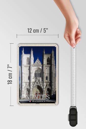Panneau de voyage en étain 12x18cm, panneau décoratif de la cathédrale de Nantes, France 5